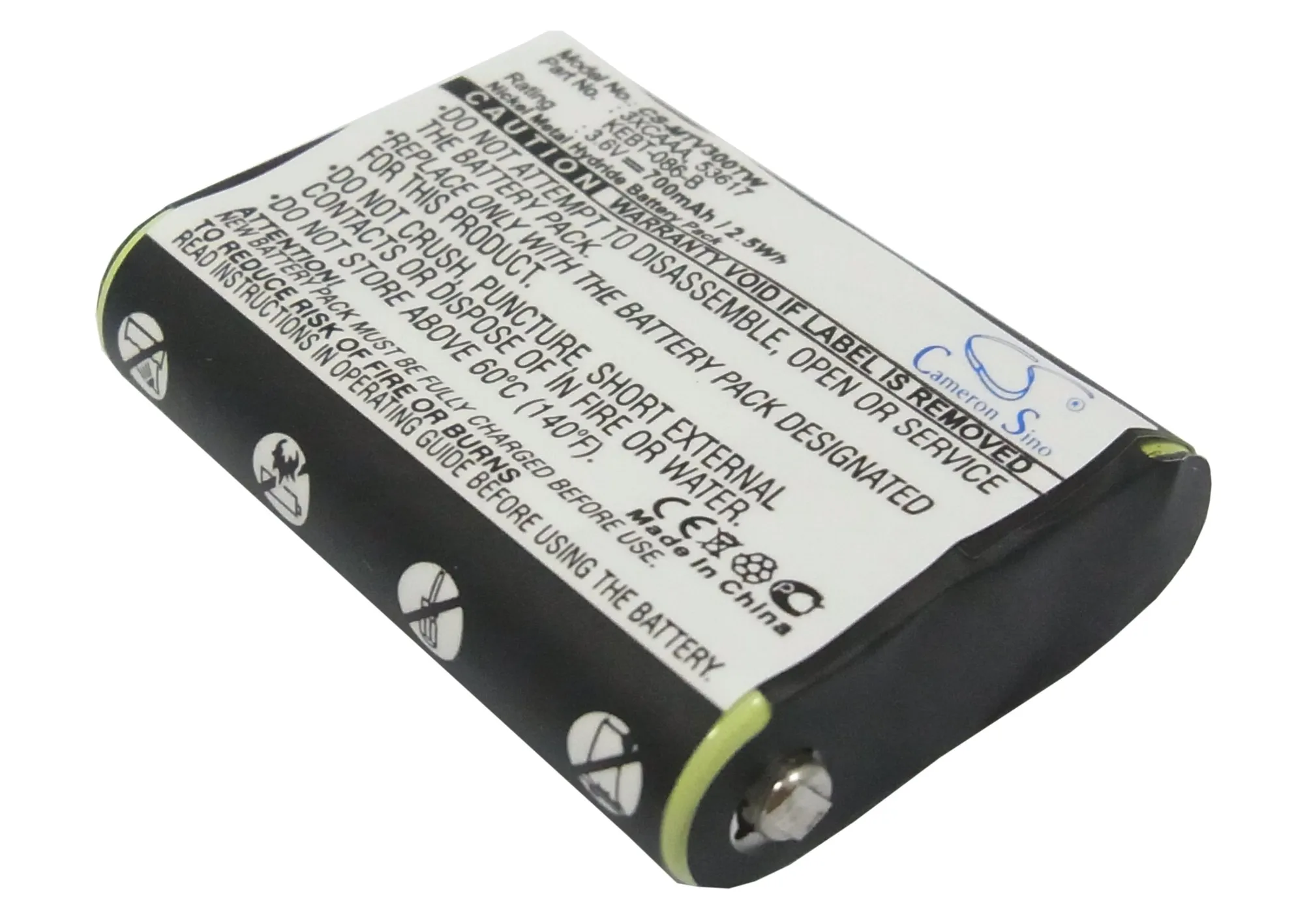 CS 3.6V 700mAh Battery 3XCAAA, KEBT-086-B,53617 for Motorola FV300,FV500,FV700,FV700R,SX500R,SX600,SX800,SX800R,SX900,SX900R