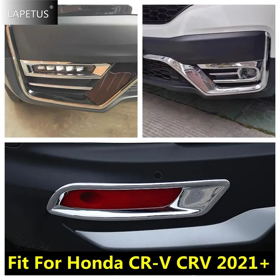 

Car Accessories Front Rear Bumper Fog Lamps Lights Frame Decor Cover Trim Fit For Honda CRV CR-V 2021 Chrome / Carbon Fiber Look