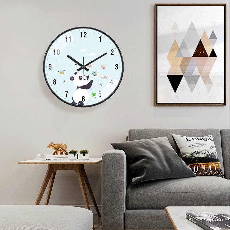 Cartoon Children's Clock Living Room Home Silent Quartz Wall Clock Modern Simple Fashion Interior Decoration 8/10/12 Inch