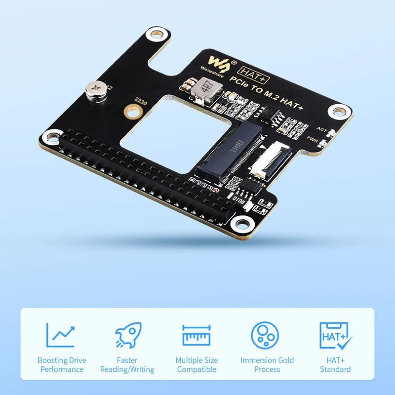 Raspberry Pi 5 PCIe To M.2 HAT NVME High Speed Expansion Board With GPIO Header 16PIN Cable Active Cooler for Raspberry Pi 5