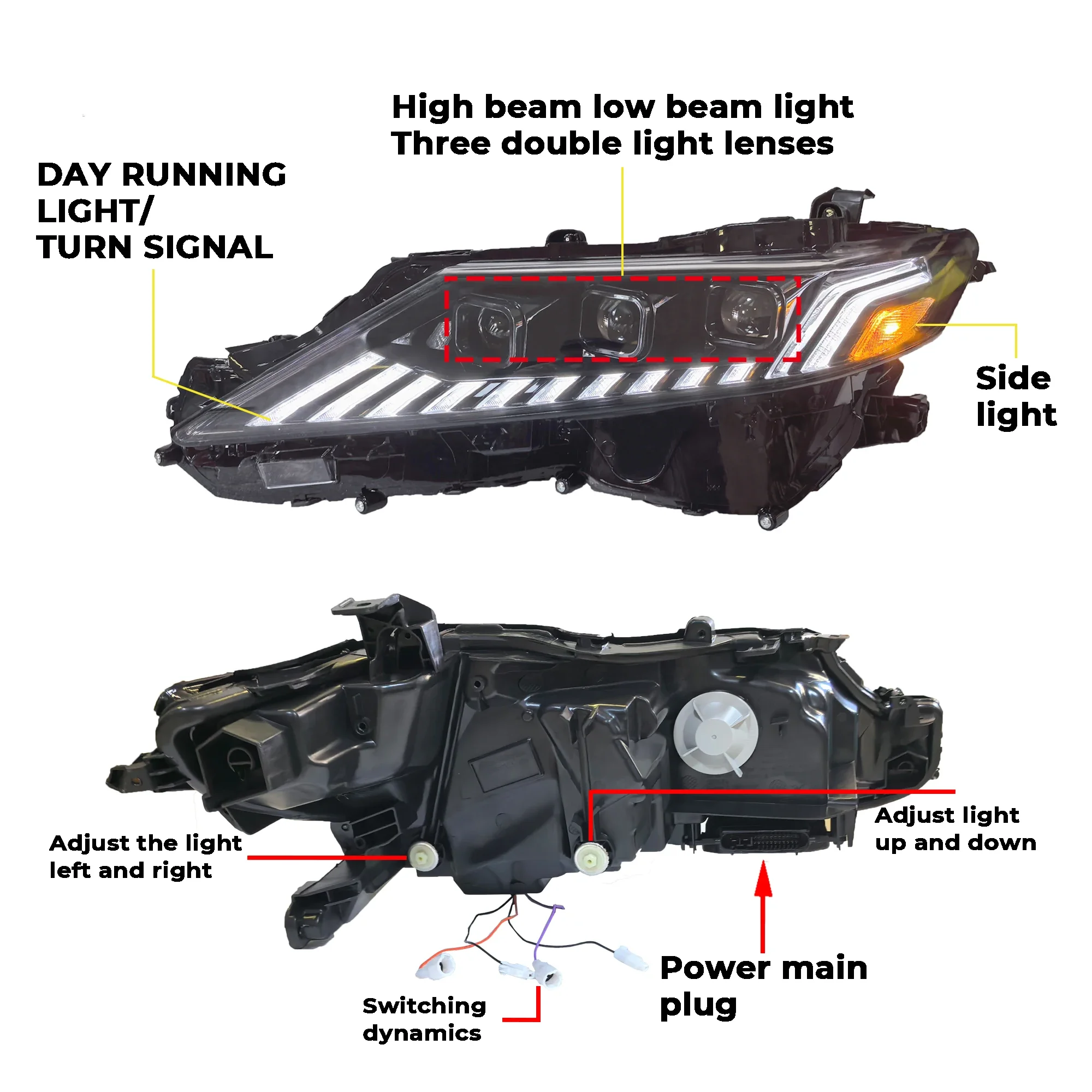 

LED Car Headlamps with Daytime Running Light for camry 2016-2023 Models - Auto Parts