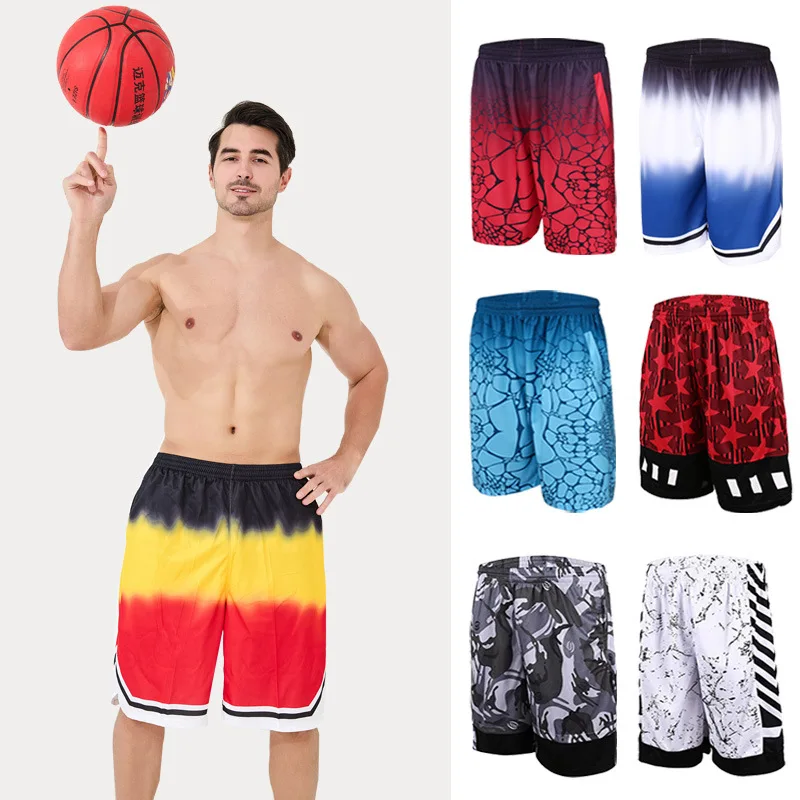 Boy Basketball Pants Men's American Loose Over-the-Knee Five-Point Beach Quick-Dry Running Fitness Training Sports Shorts Summer