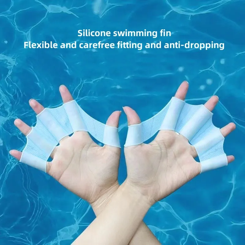 Swimmer's Flippers Silicone Fingers Flexible Duck Feet For Children And Adults Freestyle Trainer Hands And Feet Paddling Hands