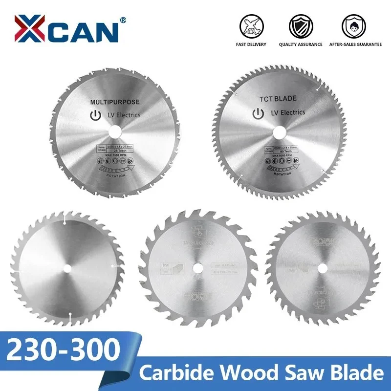 XCAN Wood Saw Blade 230 235 250 254 255 300mm TCT Wood Cutting Disc Carbide Circular Saw Blade for Woodworking