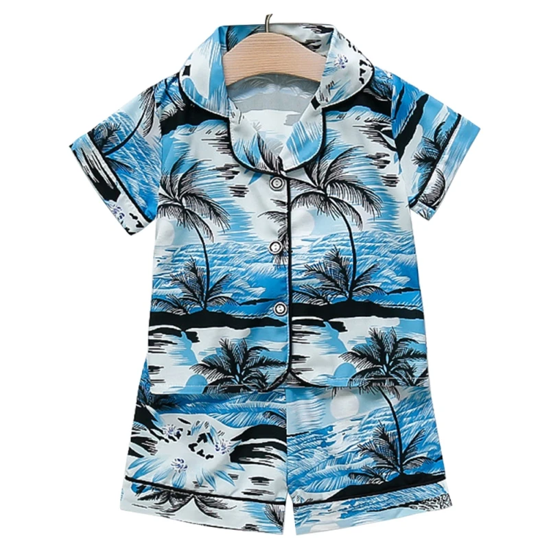 

2-Piece Set Cozy Pajamas for Little Boys Short Sleeves Shirt & Shorts Cool PJs Set