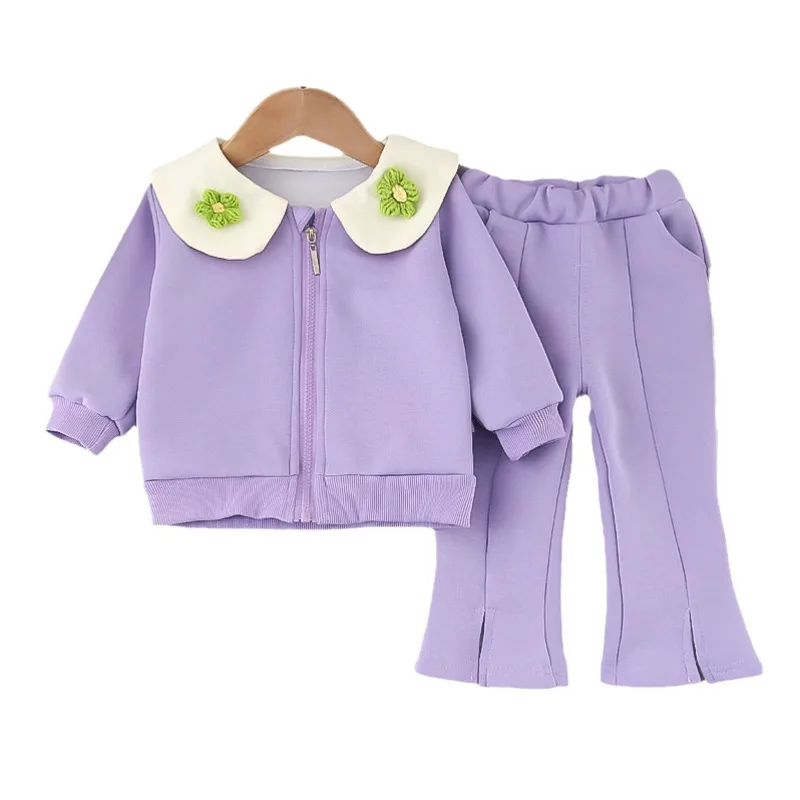 

New Spring Autumn Baby Girls Clothes Suit Children Casual Jacket Pants 2Pcs/Sets Kids Clothing Toddler Costume Infant Tracksuits