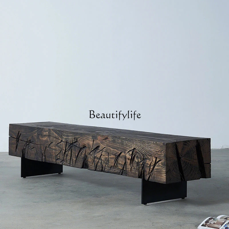 

*Medieval log bench TV cabinet B & B solid wood bench change shoes