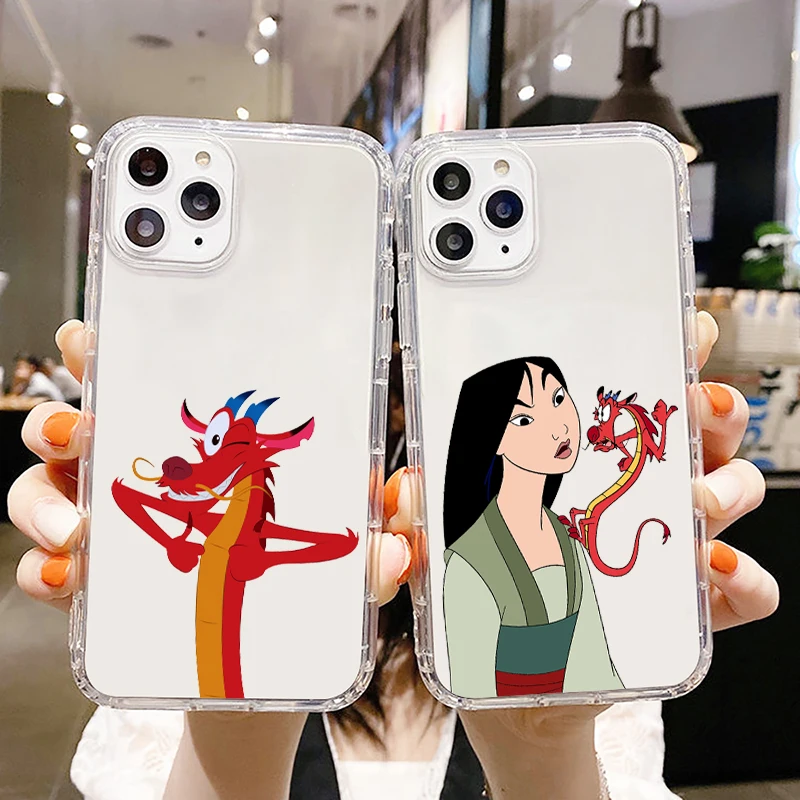 Disney Mulan Mushu For Apple iPhone 15 14 13 12 11 SE XS XR X mini Plus Pro MAX Transparent Phone Case Cover