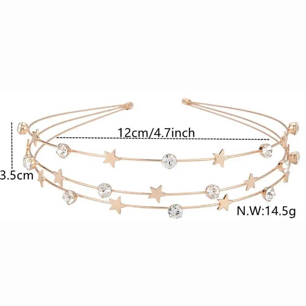 Korean Multi-layer Metal Headband For Women Butterfly Star Moon Hairband Fashion Hair Hoop Elegant Headwear Hair Accessories