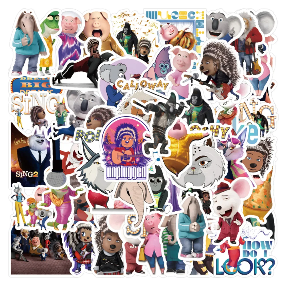 50PCS Joyful and Good Voice Stickers Cartoon Graffiti Stickers DIY Diary Phone Case Handmade Scrapbook Aesthetic Stickers