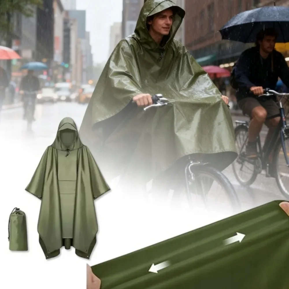 3-in-1 Multifunktionaler Regenponcho Universeller Wasserdichter Outdoor-Regenmantel