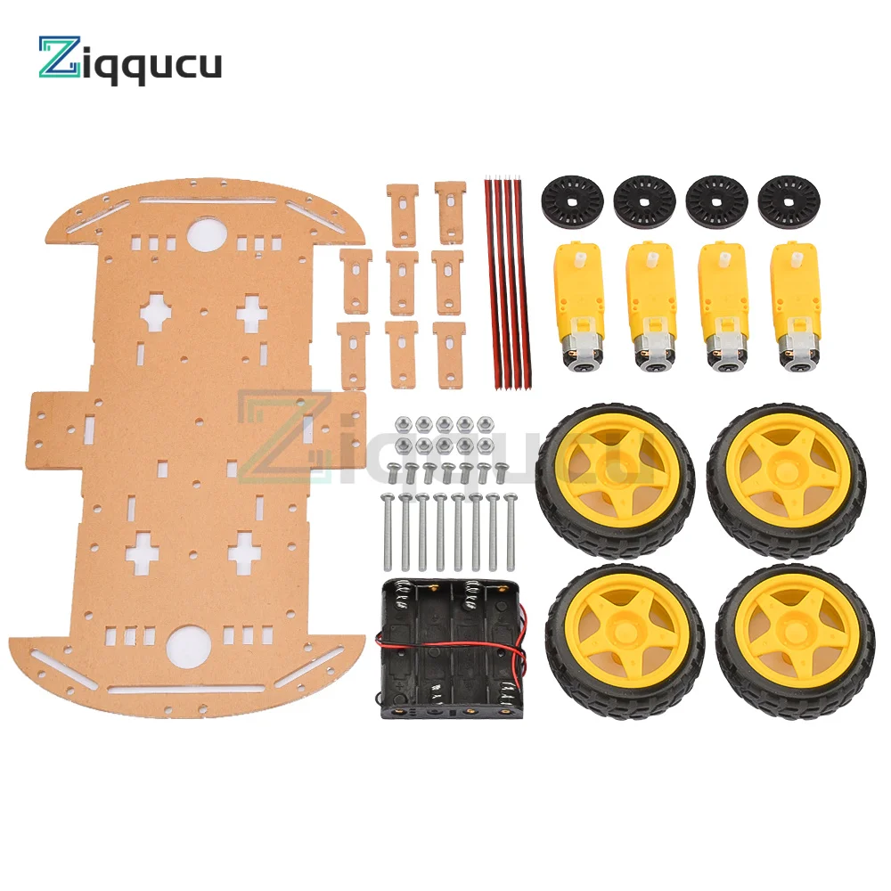 Smart Car Kit 4WD Smart Robot Car Chassis Kits Car DIY Parts With Battery Box Diy Electronic Kit for Arduino