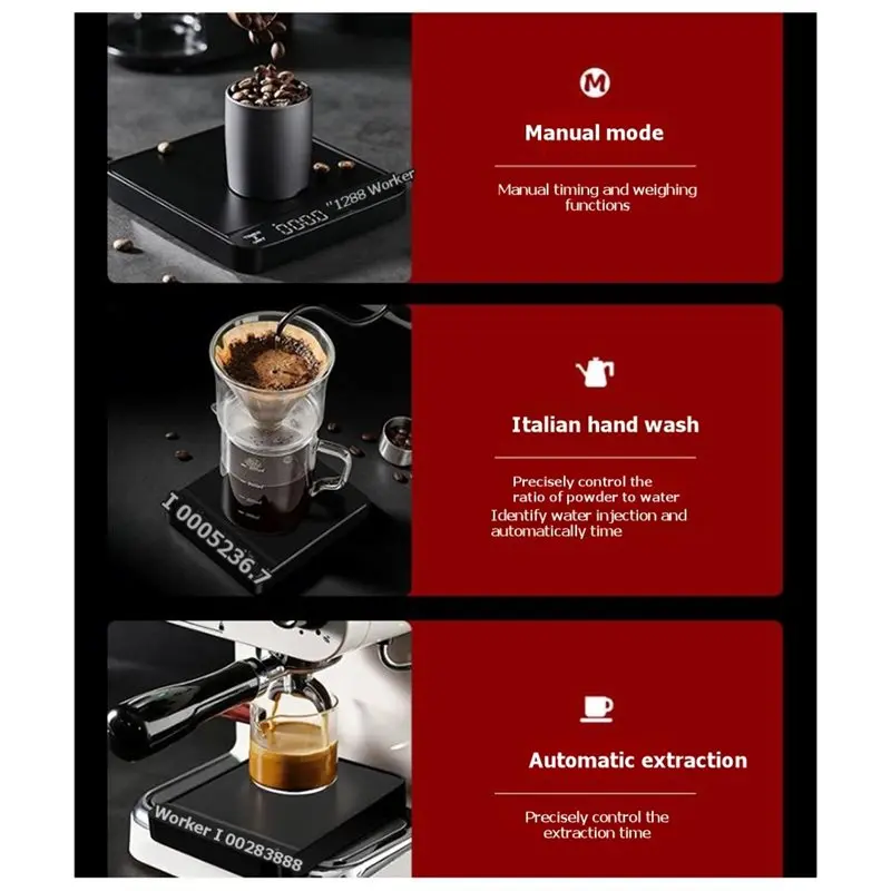 ABGH-High Precision(0.1G) Rechargeable Digital Coffee Scale With Built-In Timer For Pour-Over, Espresso, Roasting,And Home Use