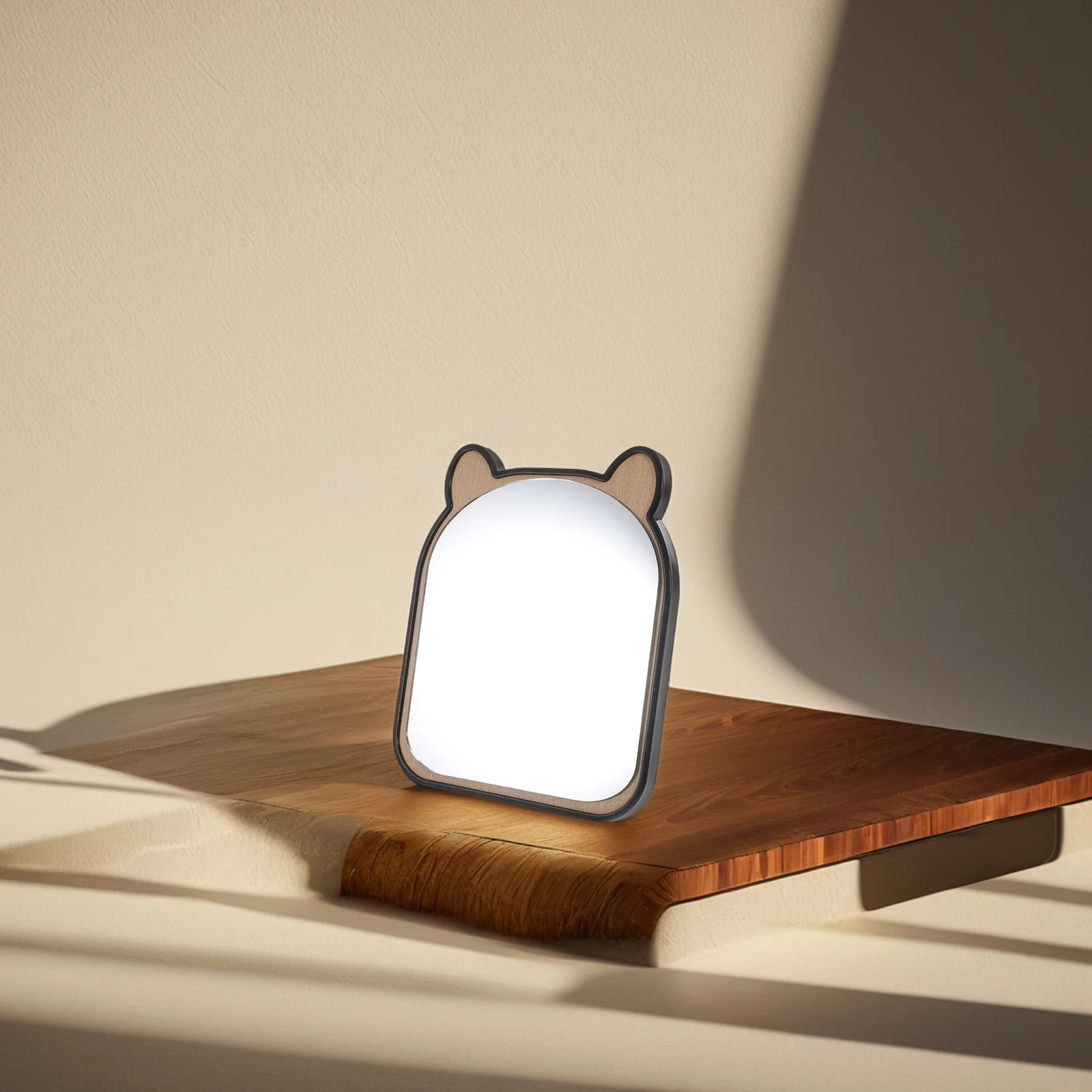 

Cute Wooden Animal Shaped Desktop Makeup Mirror with Adjustable Stand for Kids Girls Vanity Tabletop Decorative Mirror Compact