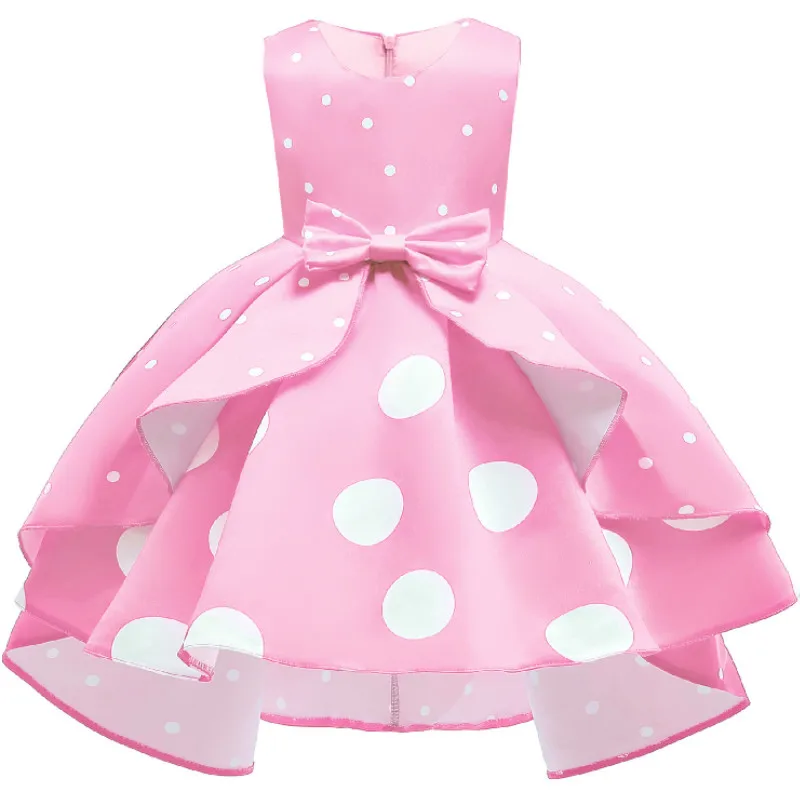 2026 Baby Girls Christmas Flower Striped Dress For Girls Wedding Party Dresses Toddler Kids Brithday Dot Dress Children Clothing