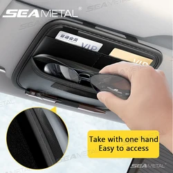 SEAMETAL Luxury Car Visor Glasses Holder Flannel Inner Scratch-Free Glasses Case Sun Visor Clip On Storage Bag Car Organizer