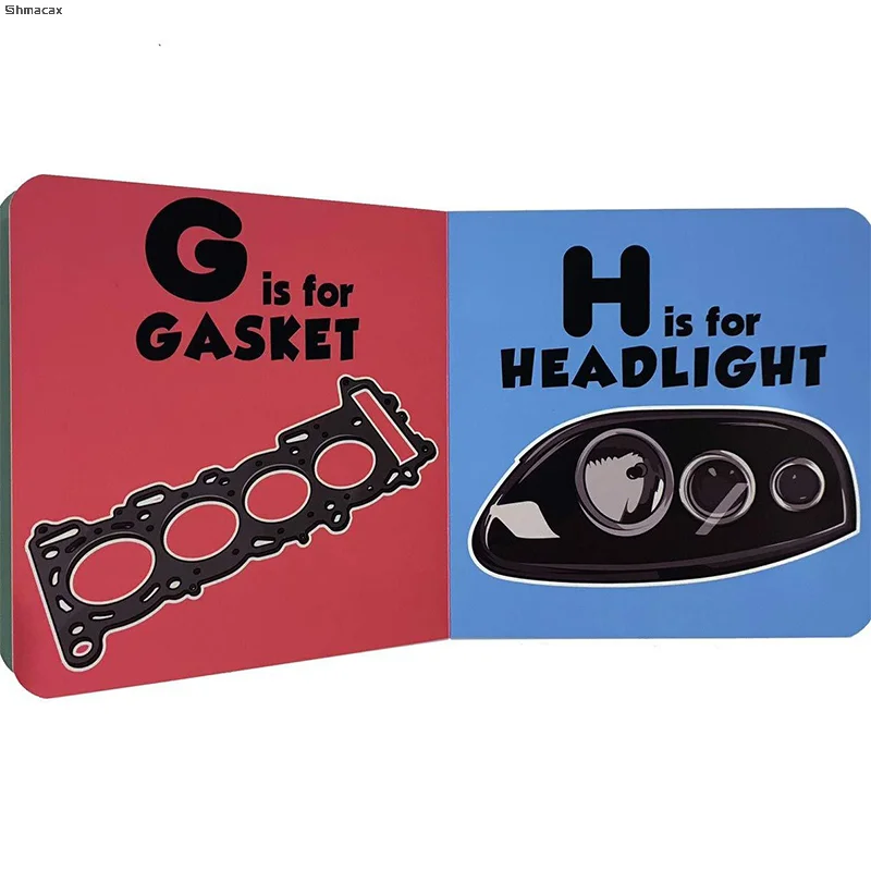 Abc Book For Future Racers Children Racing Parts Learning Alphabet Book Kids Car Parts Illustrated Alphabet Book Toddler Book