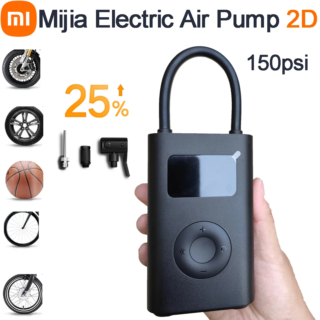 

Xiaomi Mijia Air Pump 2D Portable Universal Electric Air Compressor Tire Sensor Mi Inflatable Treasure for Motorcycle Car Soccer