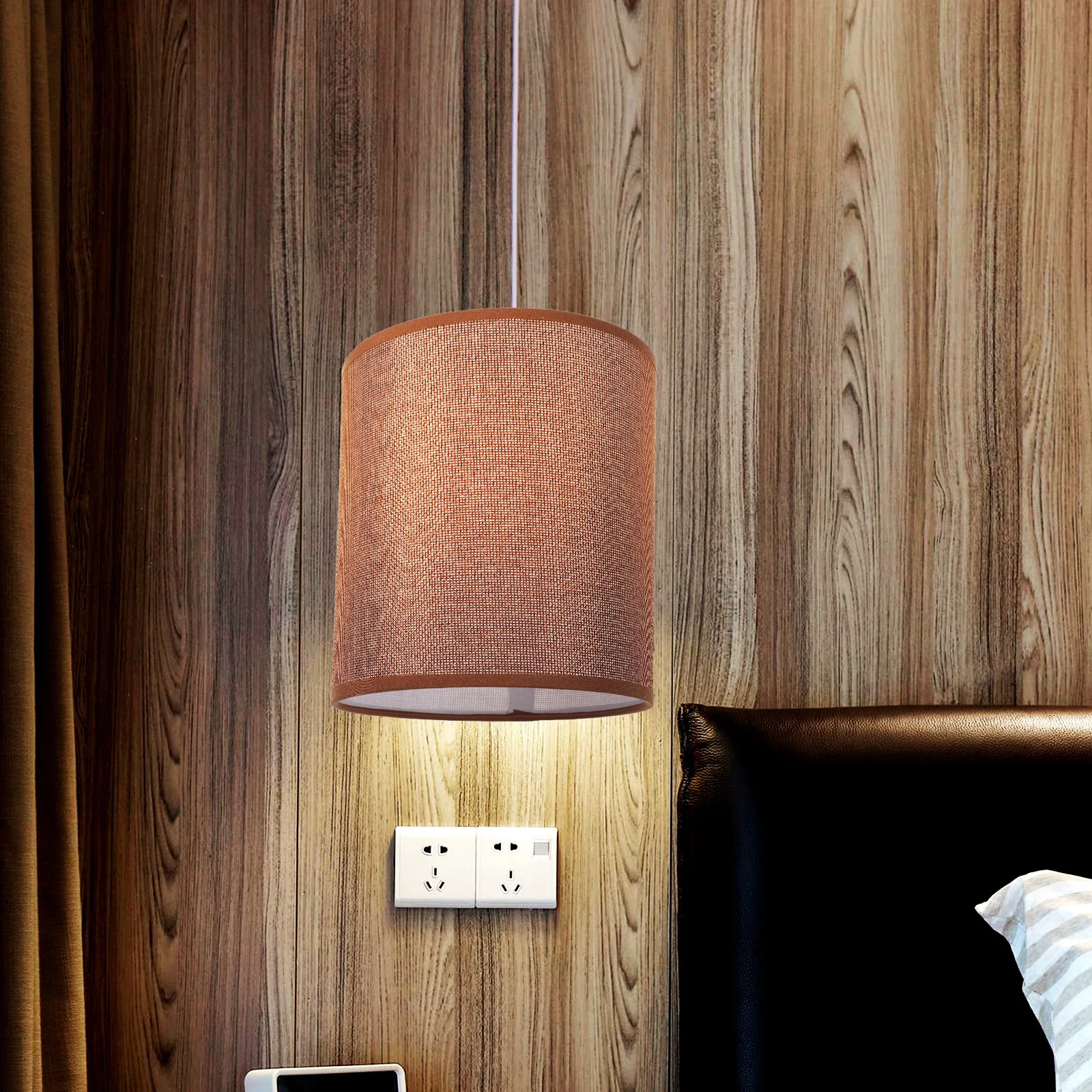 

Durable Linen Lamp Shade Replacement E27 Fabric Lampshade Light Cover for Table Desk Floor Lamp Bedroom Living Room Indoor