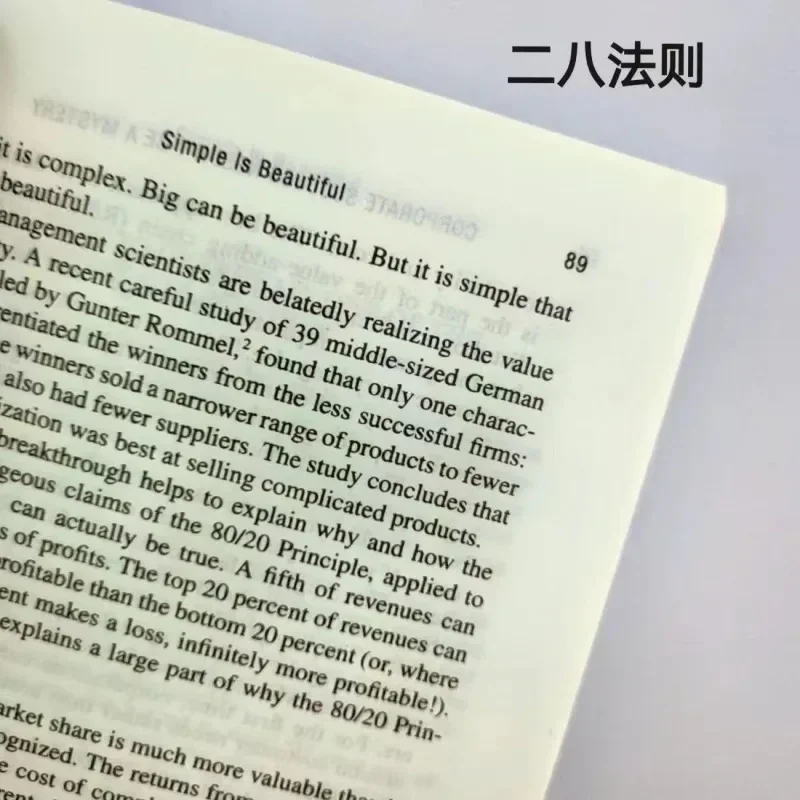 Das 80/20-Prinzip von Richard Koch, das Geheimnis, um mehr mit weniger zu erreichen – neuartiges Taschenbuch auf Englisch