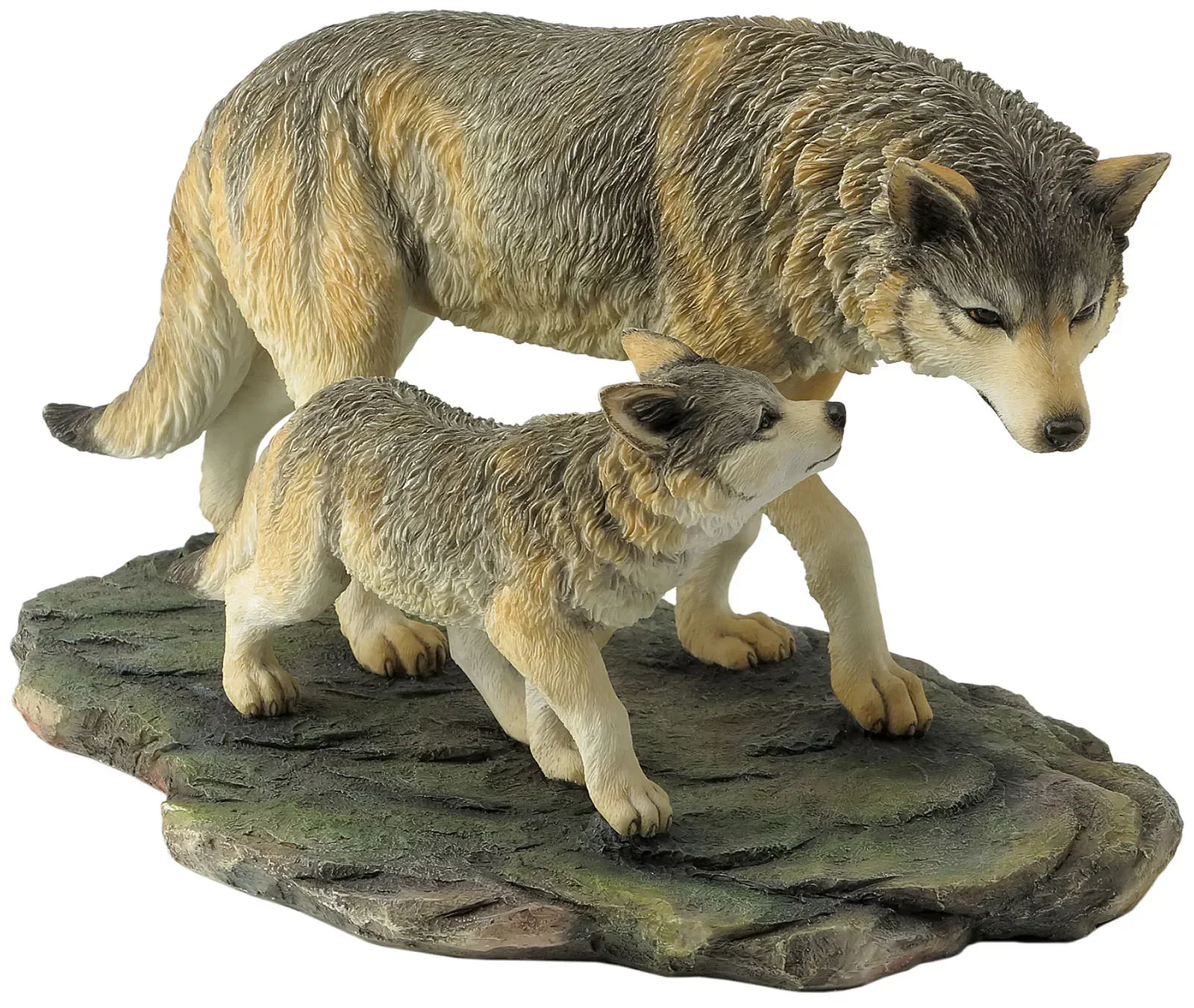 Creative Crafts Wild Animals Figure Mother and Child Wolf Figurine Room Desktop Decoration Accessories Home Ornament Craft Gifts