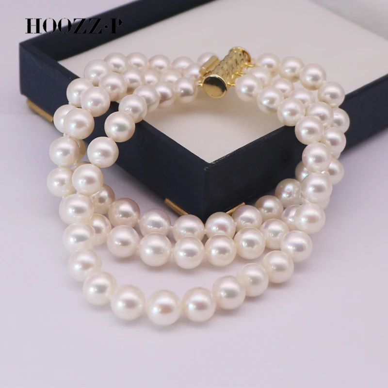 HOOZZ.P الأبيض 6-7 مللي متر AAAA جودة عالية TRP سوار المياه العذبة مثقف اللؤلؤ بالجملة هدية مجوهرات الإكسسوار