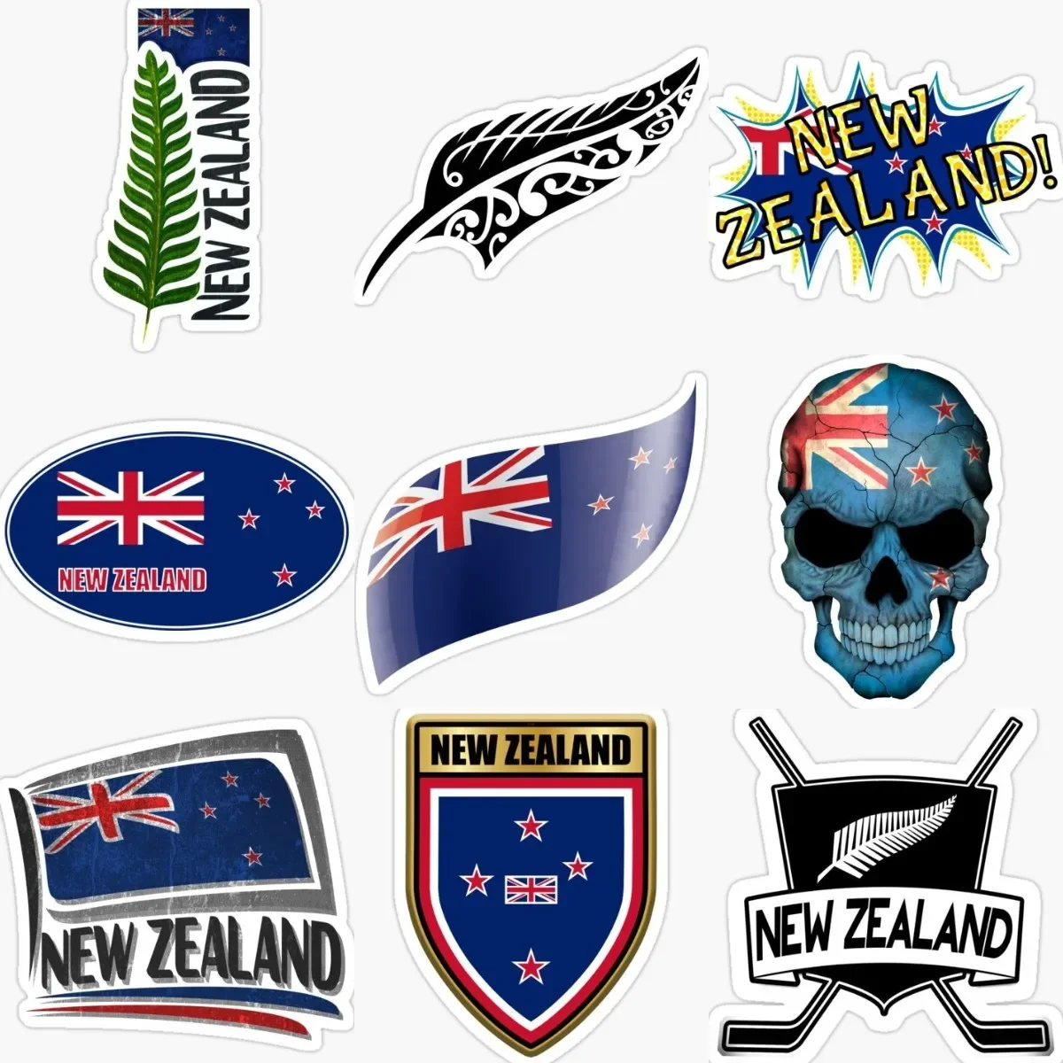 

New Zealand Flag Map Emblem Kiwi Totem Stickers Laptop Truck Camper Van Bicycle Car Helmet Racing Motorcycle Off-road Wall Decal