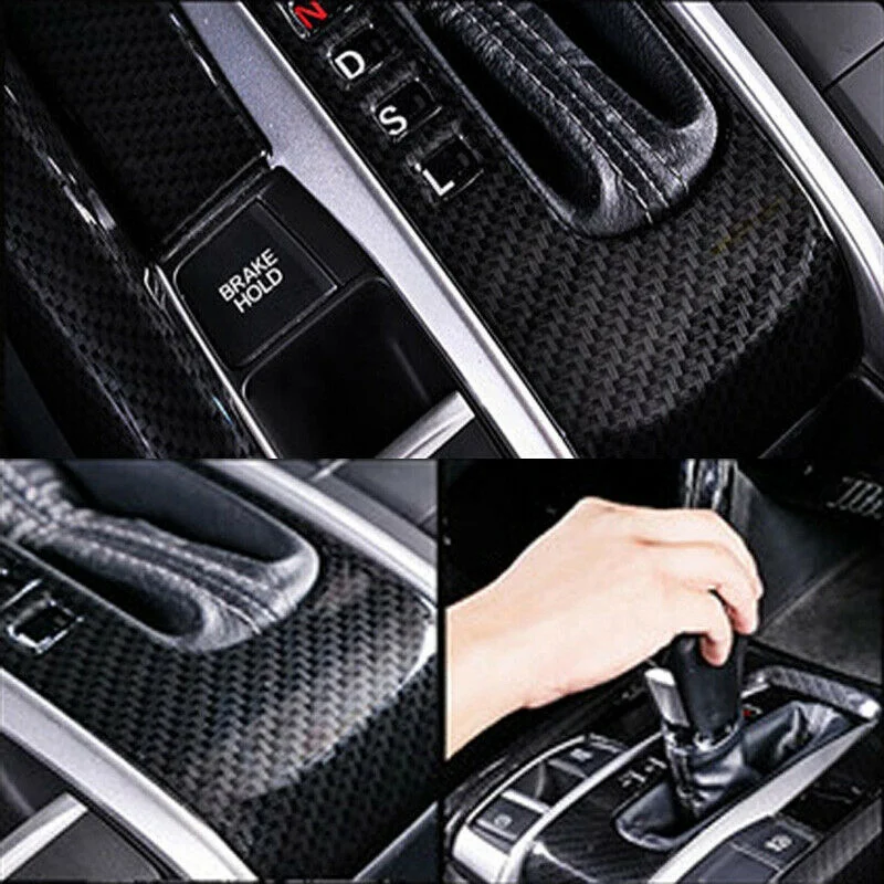 

2Pcs Carbon Fiber Gear Shift Stripe Panel Cover Trim With Carbon Fiber Gear Shift Box Panel Cover Trim