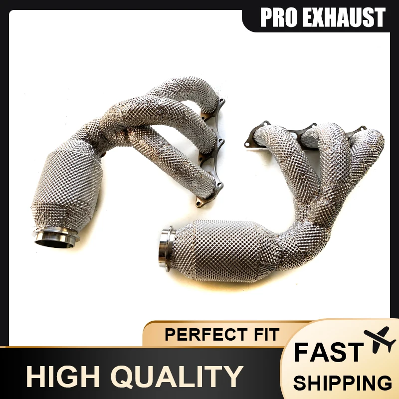 

PRO High Performance Stainless Steel Exhaust Pipes Downpipe Manifold with Heat Shield for PORSCHE 911 GT3 3.8T Catted Downpipe