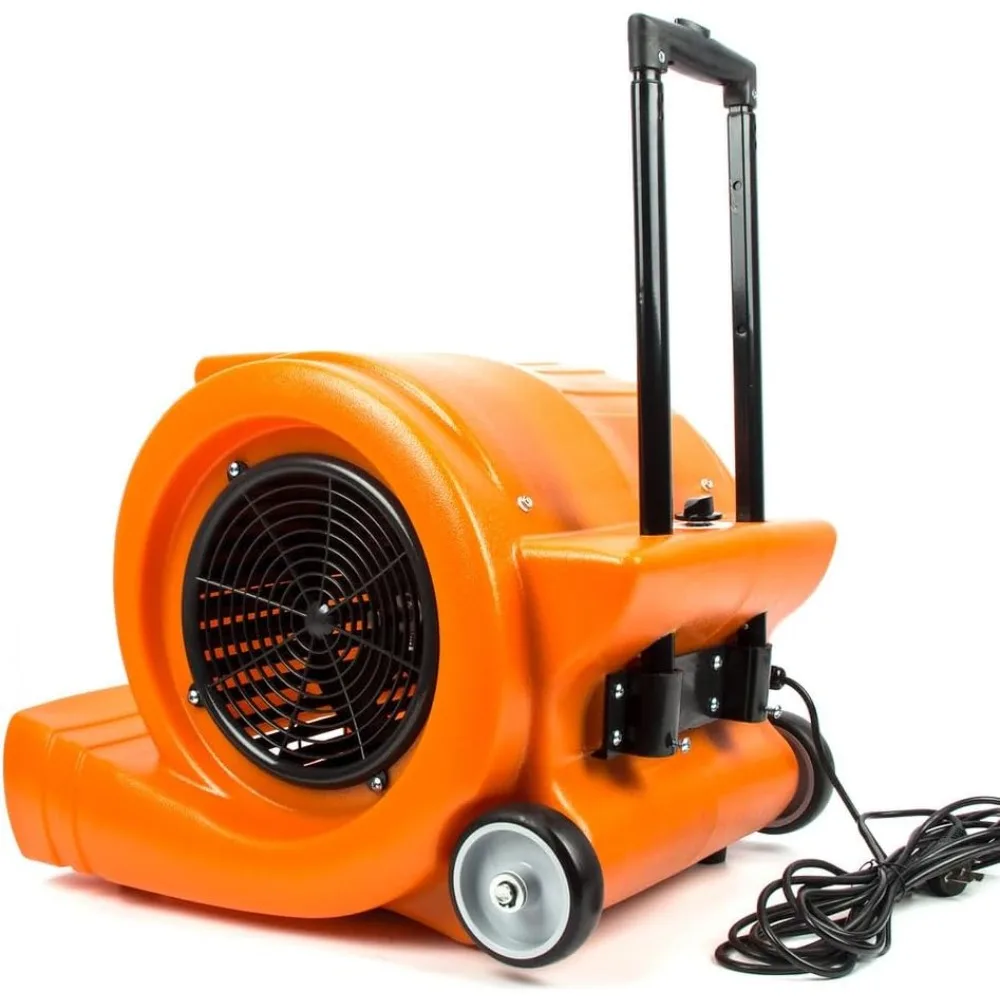 RT900A Air Mover a 3 velocità 1.3HP 5000 CFM Potente ventilatore da pavimento Asciugatrici per tappeti Asciugatrice da pavimento Janitoriana con manico telescopico
