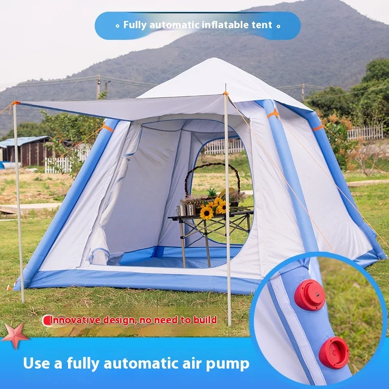 Professional 4-Person Automatic Inflatable Tent with Double-Layered Canopy, Perfect for Camping and Outdoor Activities