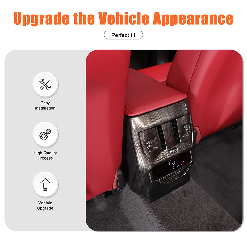 

For BMW X3 G45 2025 ABS Black wood grain Car Rear Air Outlet Panel Anti Kick Cover Trim Decoration Accessories