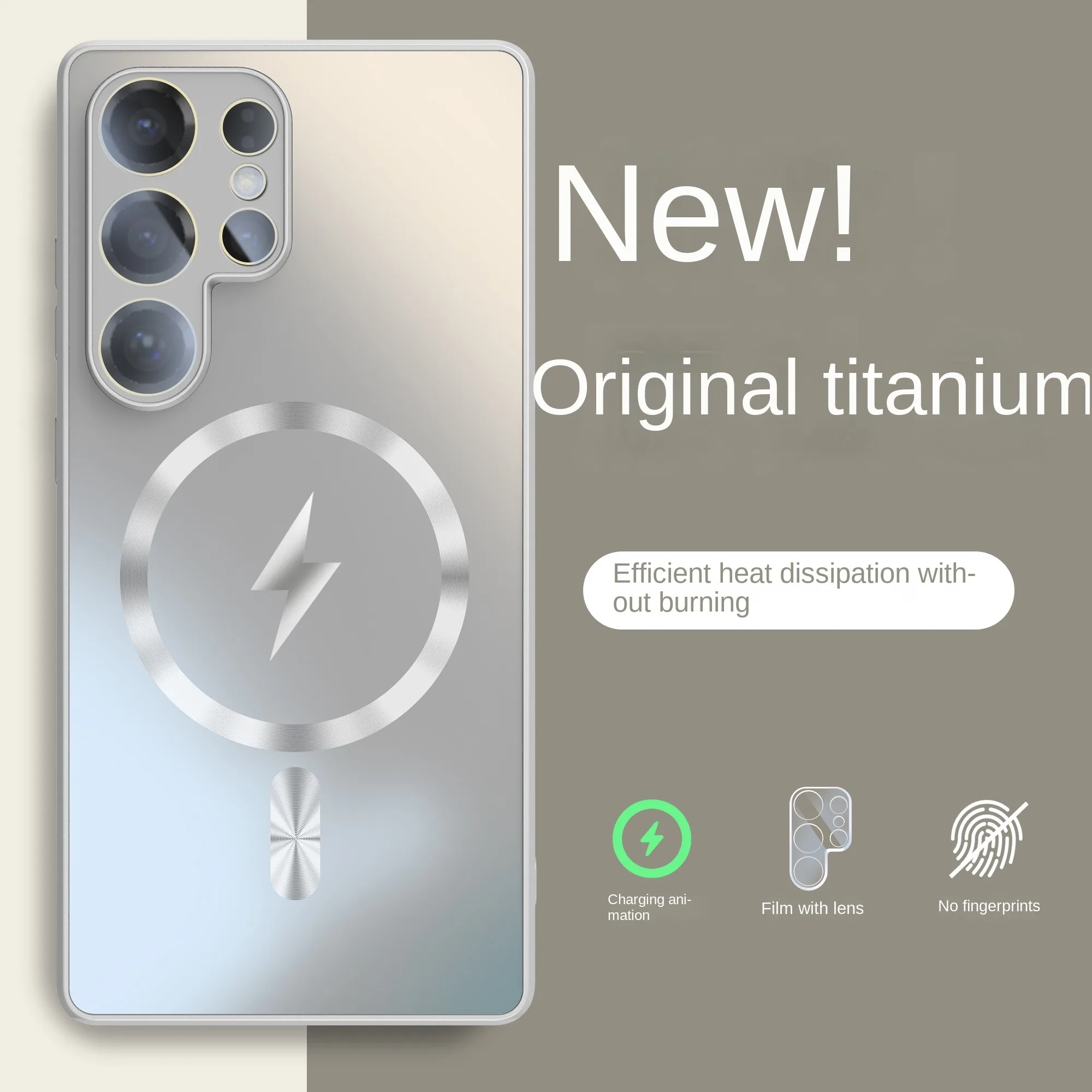 Ultra-thin AG Matte Magnetic For Magsafe Case For Samsung Galaxy S25 S24 S23 Ultra Plus Glass Lens Protector Shockproof Cover - náhled 3