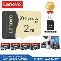 Lenovo Micro TF SD Card Memory Card Class 10 32GB 64GB 128GB 256GB U3 4K High Speed Cartao De Memoria Flash Memory TF Mecard C10