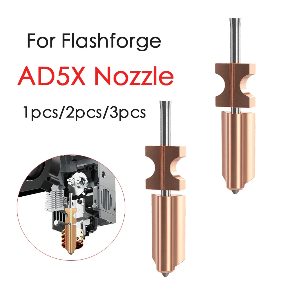 

New For FlashForge Ad5x Nozzle Hardened 0.25 0.4 0.6 0.8 Adverturer Ad5x Flashforge Extruder Ad5x Hotend 3d Printer Accessories