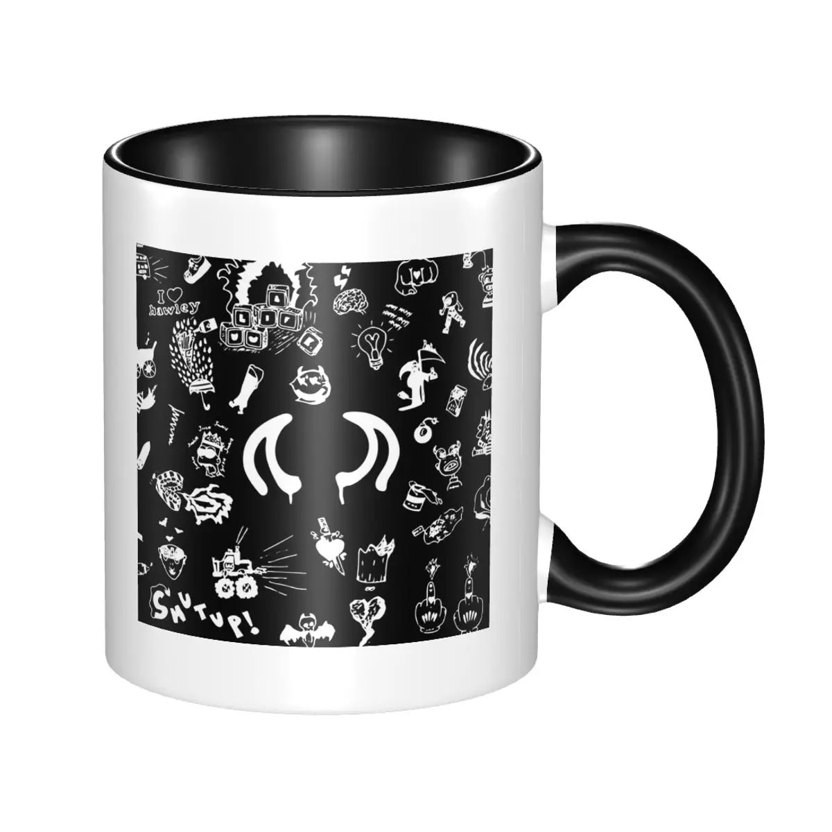 Yungblud Drawings Tattoo Sheet Mug Funny Ceramic Coffee Cups Tea Mugs Milk Cup Drinkware Gift for Woman Man