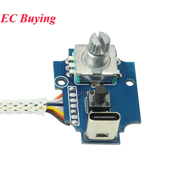 360 Degree Rotary Encoder Module Digital Pulse Output Button Key Switch Type-c Interface for Tuning Speed Dimming Volume Control