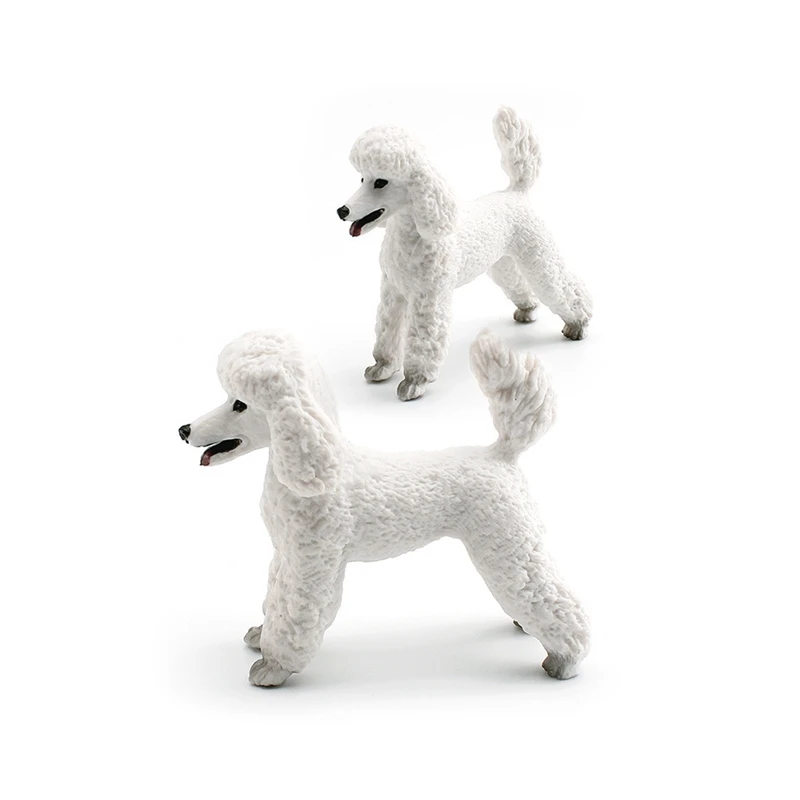 Realistic Poodle Desktop Puppy Decoration Mini Pet Dog Model for Home Decor Gift