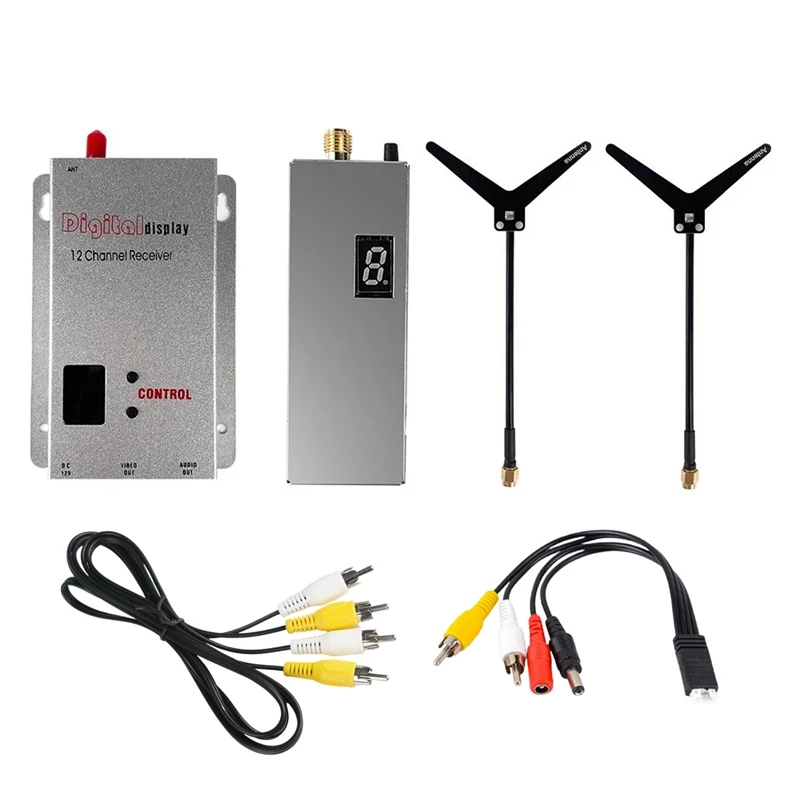 

FPV 1.2G 1.3G 1.6W VTX Transmitter+12CH VRX Receiver+2Xantenna 8CH 0.1Mw/25Mw/800Mw/1600Mw VTX For Long Range FPV Drone