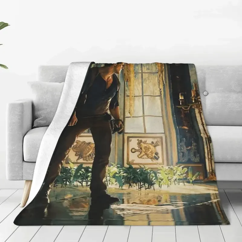 

The Uncharted Movie Wool Blanket tom holland nathan Awesome Throw Blanket for Bed Sofa Couch 150*125cm Rug Piece