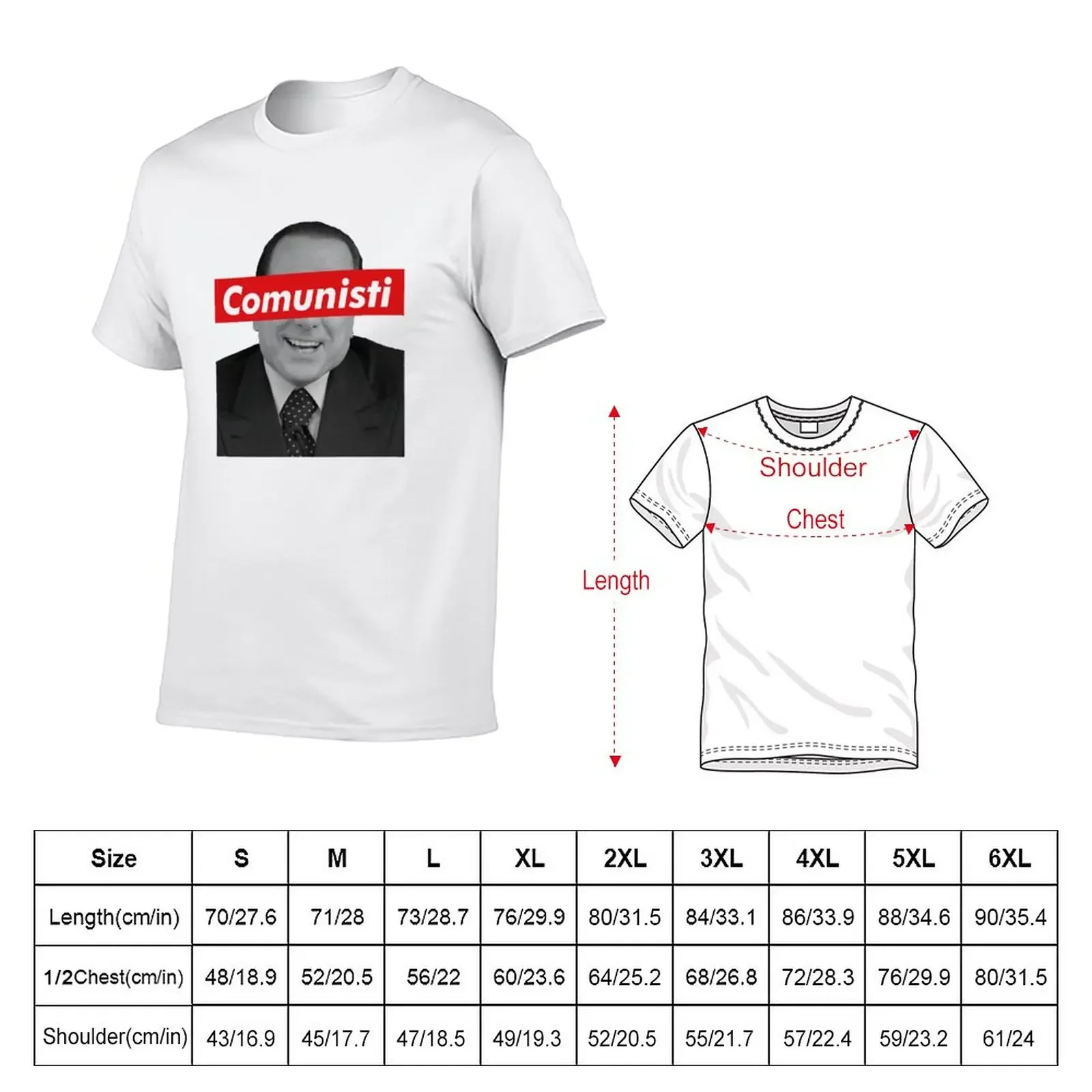 Berlusconi comunisti T-Shirt cute tops vintage clothes mens graphic t-shirts funny