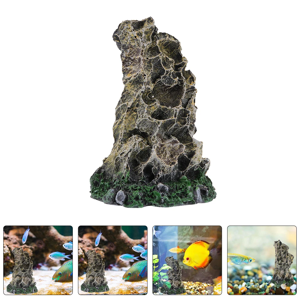 

Aquarium Fish Tank Resin Stone Ornament Simulation Rockery Durable Fish Tank Decor Natural Underwater Landscape
