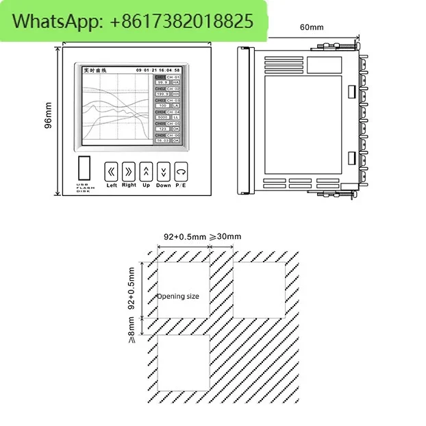 KH300AG: Smart Current Voltage Data Recorder with 2/4/6/8/12/18 Channels Color Pressure Paperless Data Recorder Wth USB+RS485