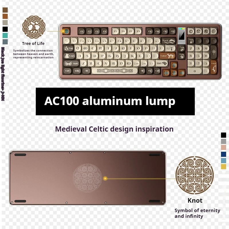 2024 Popular Wireless Mechanical Keyboards Supports Hot Swappable 100 Keys Laptop Entertainment Compatible Gaming Keyboards