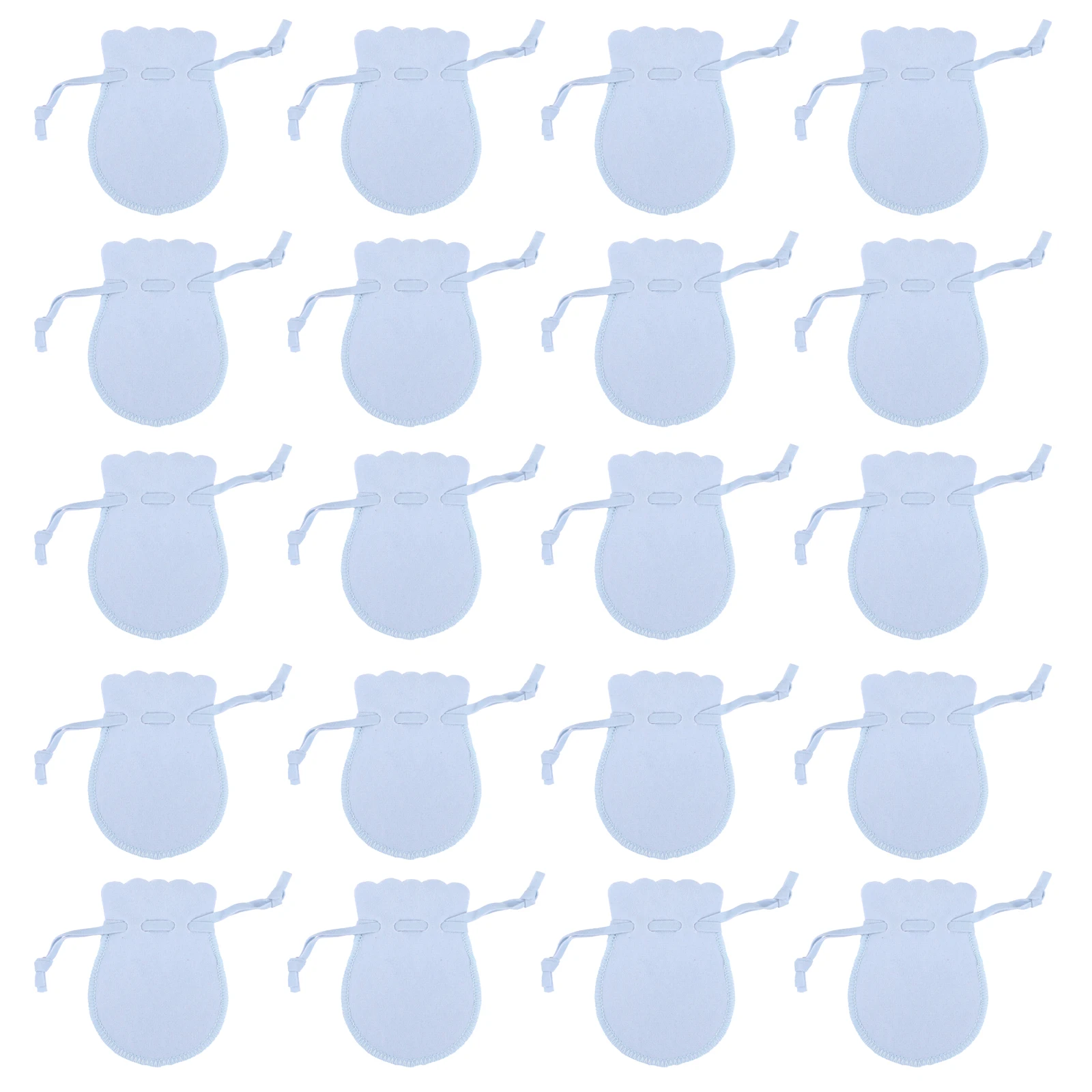 

20Pcs Drawstring Flannel Jewelry Bags Sky-Blue Small Gift Pouches Portable Storage Bags for Party Gift Flannel Candy Handbag