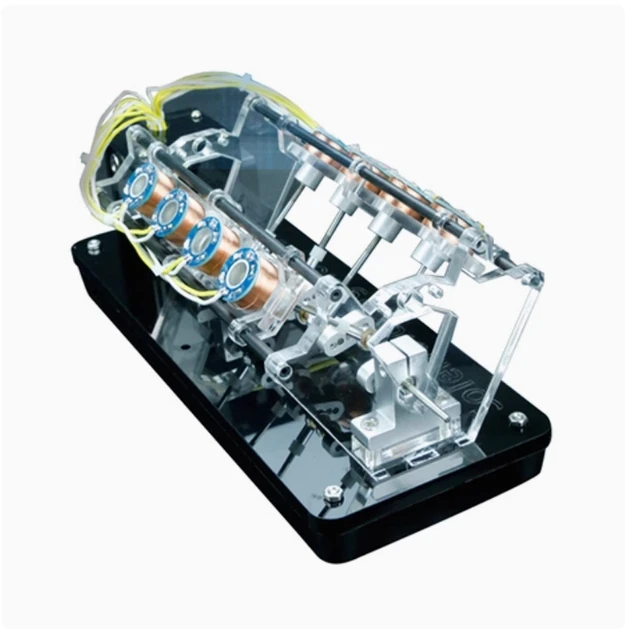 

Cool! 8 coil Electromagnet engine, engine model can be started, high speed motor, v type engine. Fun! 1
