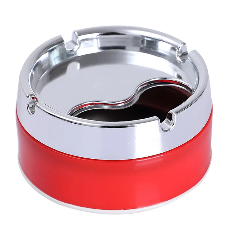 1pcs 9cm Car Mounted Sealed Rotary Ashtray With Lid Easy To Clean Simplicity Cigarette Ash Thickening U Card Slot Dust Windproof