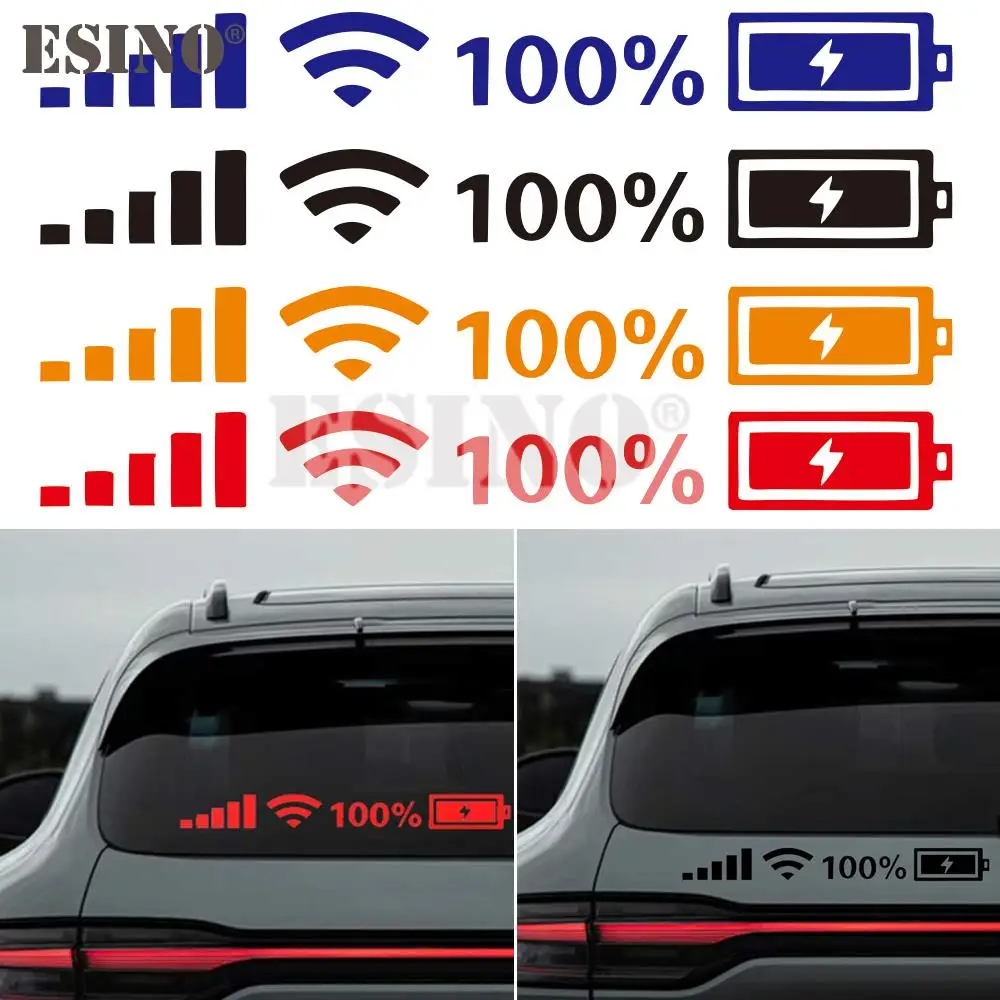 Car Styling Decorative Wifi Battery Level Mark PVC Carving Waterproof Sticker Car Bumper Glass Body Creative Pattern Vinyl Decal