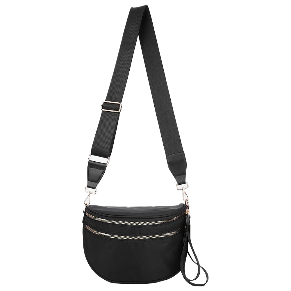 Nylon Crossbody Bag with Adjustable and Removable Strap Spacious Fanny Packs Sling Shoulder Bag Wallets Purses for Women
