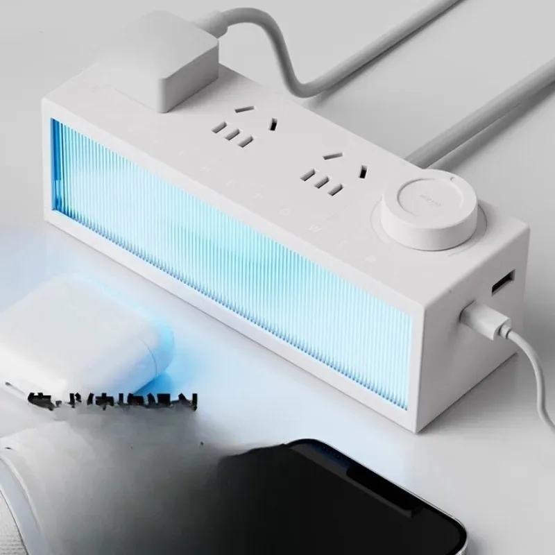 

RGB ambient light stepless dimming usb national standard 5-hole household multi-function plug-in board drag board